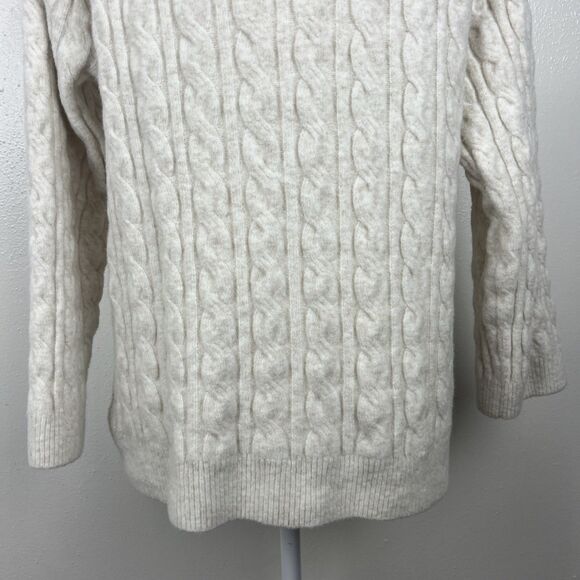 H&M Sweater Women Small Tan Knit Cardigan Button Up Wool Blend Grampa Pockets - Picture 13 of 14